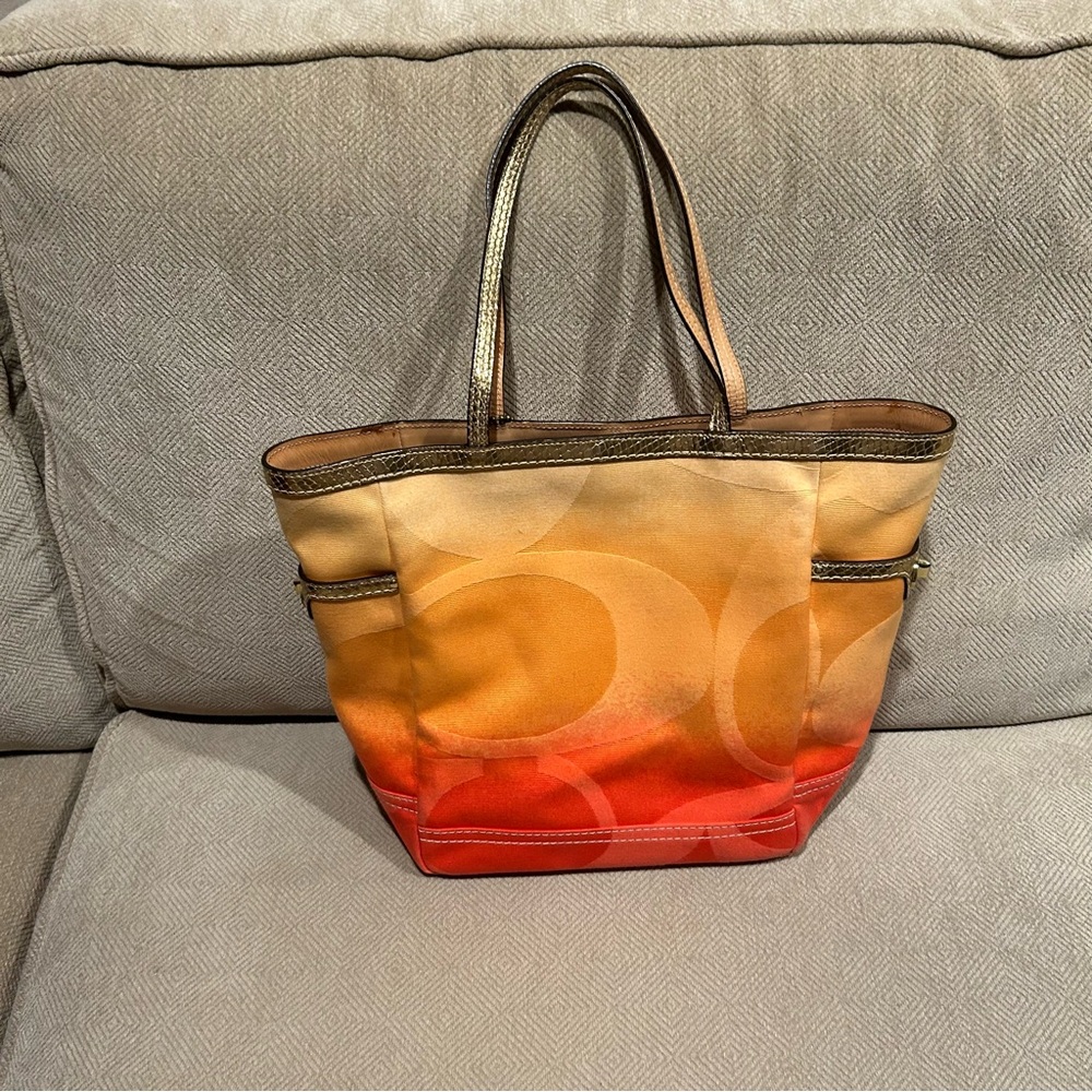 Coach ombre’ canvas limited edition women’s tote bag A065-7567 - Picture 2 of 14